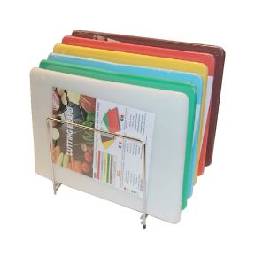 Planches à découper couleur avec support polyéthylène 45x30 cm Sans rigole Non réversible (6 pièces)
