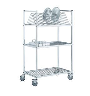 Chariot de stockage inox 100x62x170 cm 3 niveaux Saint Romain