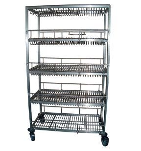 Chariot de séchage-stockage de plateaux ou bacs GN inox 100x56x176 cm 4 niveaux