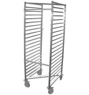 Serveerwagen, opklapbaar in Z inox lengte GN 2/1 20 niveaus