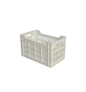 Open box Zonder deksel wit plastic xx30 32 L geperforeerde bodem geperforeerde wanden Gilac