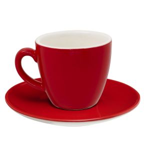 Sous-tasse à cappuccino / thé rond rouge porcelaine Ø 14 cm Emotions Pro.mundi