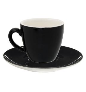 Sous-tasse à cappuccino / thé rond noir porcelaine Ø 14 cm Emotions Pro.mundi