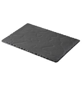 Plat bord rechthoekig zwart culinair x20 Basalt Revol