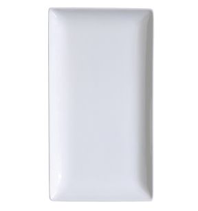 Assiette plate rectangulaire blanc porcelaine vitrifiée 39x25,5 cm Edina Pro.mundi