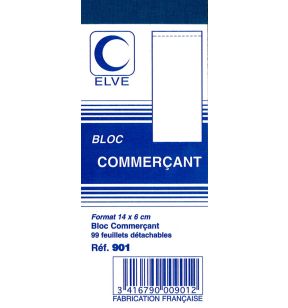 Bloc fiche repas blanc papier 14x6 cm (10 pièces)