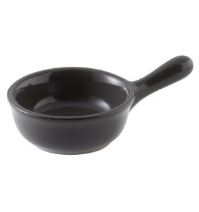 Minikookpot rond grijs geglazuurd aardewerk Ø 6 Pro.mundi