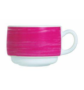 Tasse à thé rond rouge verre opal 19 cl Ø 7,8 cm Brush Arcoroc