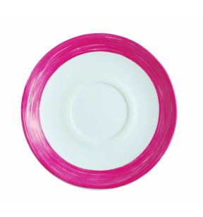 Sous-tasse à thé rond rouge verre opal Ø 14 cm Brush Arcoroc