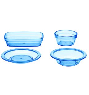 Assiette à dessert rond bleu copolyester Ø 13,4 cm Vaisselle Copolyester Saint Romain