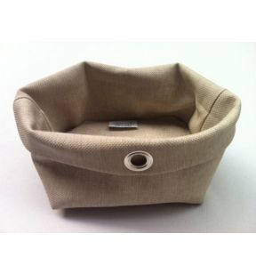Panière rectangulaire beige polyester 17x14x14 cm Sonoclean Sonolys