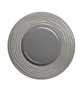 Plat bord rond grijs geglazuurd aardewerk Ø 27.5 cm Escale Medard De Noblat