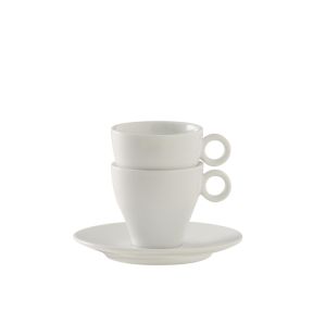 Sous-tasse à expresso rond blanc porcelaine Ø 12 cm Slim O Pro.mundi