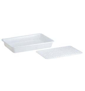 Grill rechthoekig wit plastic 8 mm x 15.4 Gilac
