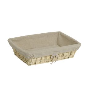 Corbeille rectangulaire beige osier 40x30x10 cm Pro.mundi