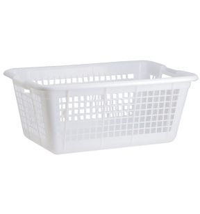 Corbeille à linge rectangulaire blanc plastique Gilac