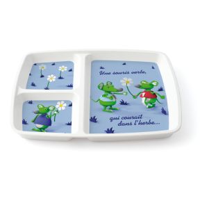 Bord met compartimenten rechthoekig wit melamine x20.9 Vaisselle Enfance Plastorex