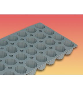 Plaat 28 mini gekartelde vormpjes silicone GN 1/3 xx3.5 Elastomoule De Buyer