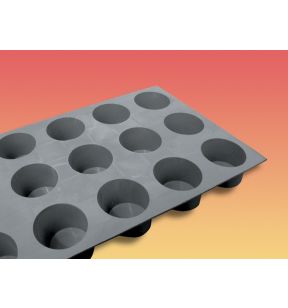 Plaat 15 voor minimuffins silicone GN 1/3 xx3.5 Elastomoule De Buyer