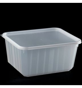 Barquette avec couvercle rectangulaire blanc 17x13,2x8,4 cm 135 cl Carty (100 pièces)