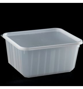 Barquette avec couvercle rectangulaire blanc 18,5x14,3 cm 180 cl Carty (100 pièces)