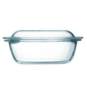 Kookpotje met deksel rond doorzichtig borosilicaatglas Ø 21