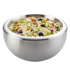 Slakom met dubbele wand rond grijs inox Ø 24.5 Pro.mundi