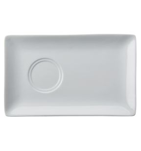 Sous-tasse à thé / déjeuner gourmand rectangulaire blanc porcelaine 21 cm Edina Pro.mundi