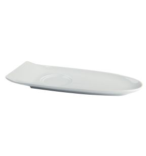 Sous-tasse à café gourmand ovale blanc porcelaine 23 cm Prismo Pro.mundi