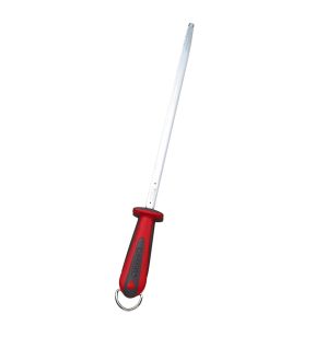 Fusil acier rouge 30 cm mèche ronde Couche protectrice de chrome taillage fin Fischer