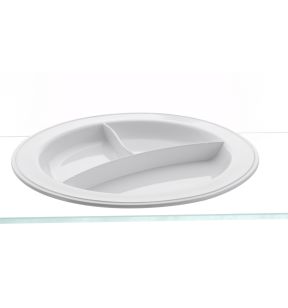 Bord met compartimenten rond wit copolyester Ø 23.5 Vaisselle Copolyester Saint Romain