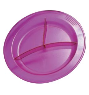 Bord met compartimenten rond rood copolyester Ø 23.5 Vaisselle Copolyester Saint Romain