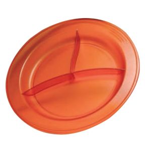 Bord met compartimenten rond oranje copolyester Ø 23.5 Vaisselle Copolyester Saint Romain