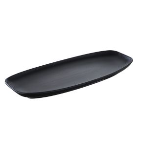 Assiette plate rectangulaire noir porcelaine culinaire 36x15 cm Club Revol