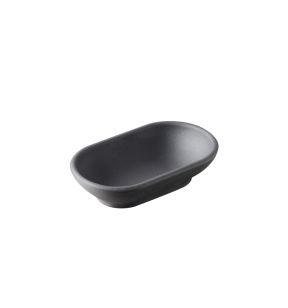 Plat rectangulaire noir porcelaine culinaire 8,5 cm Solid Revol