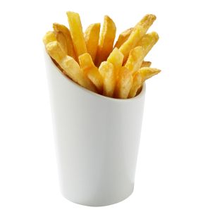 Cône à frites rond blanc porcelaine Ø 8 cm Pro.mundi