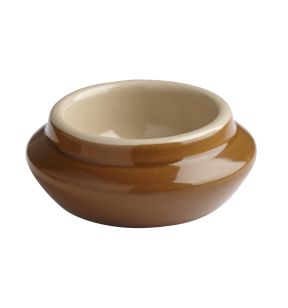 Beurrier rond brun grès émaillé Ø 7 cm Pro.mundi