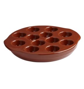 Plat à escargots rond brun grès émaillé Ø 20 cm Pro.mundi