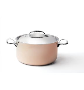 Alleskoker met deksel koper inox Without release liner With cover Ø 24 12.3 5.4 L Prima Matera De Buyer