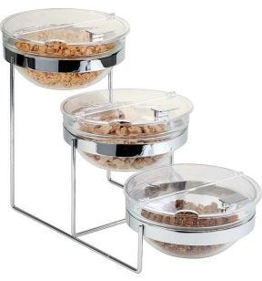 Buffetdisplay 3 kommen staal grijs xx35 2.5 L Sunday Aps