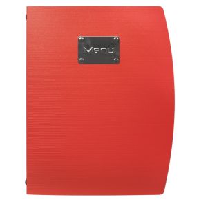Protège-menu A4 rectangulaire rouge 4 vues ajoutables Rio Securit
