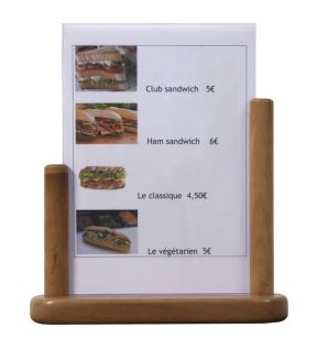 Chevalet de table rectangulaire marron 23x20x6 cm Classique Securit