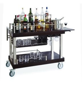 Chariot porte-bouteilles marron bois Artemide Rocam