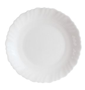 Assiette plate rond blanc verre opal Ø 19 cm Feston Luminarc