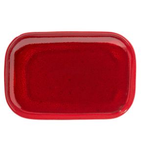 Assiette à steak rectangulaire rouge grès émaillé 29x19,5 cm Gres Couleur Pro.mundi