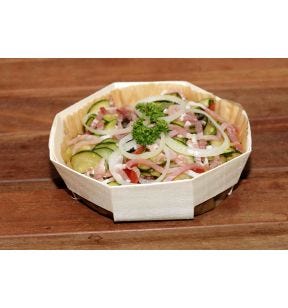 Barquette octogonal beige Ø 14,5 cm Panibois (210 pièces)