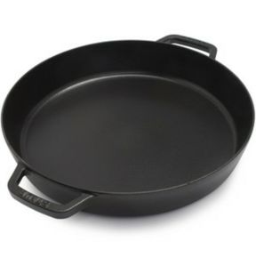 Plat à paëlla rond noir fonte d'acier Ø 34 cm Staub
