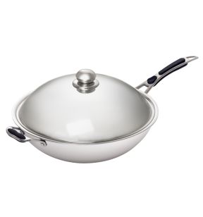 Poêle wok à induction rond inox Ø 36 cm 11 cm 6 L Bartscher