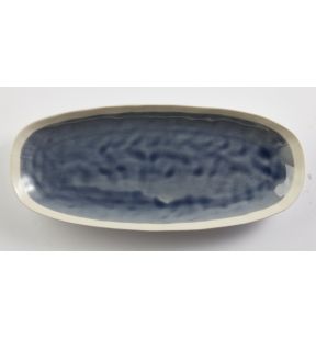Plat ovale bleu grès émaillé 25 cm Winter Pro.mundi