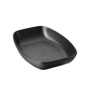Plat rectangulaire noir porcelaine culinaire 20,7 cm Club Revol